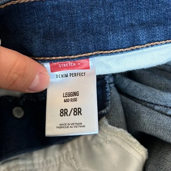 Express Stretch Denim Perfect Mid Rise Legging Jeans 8R - Picture 8 of 9